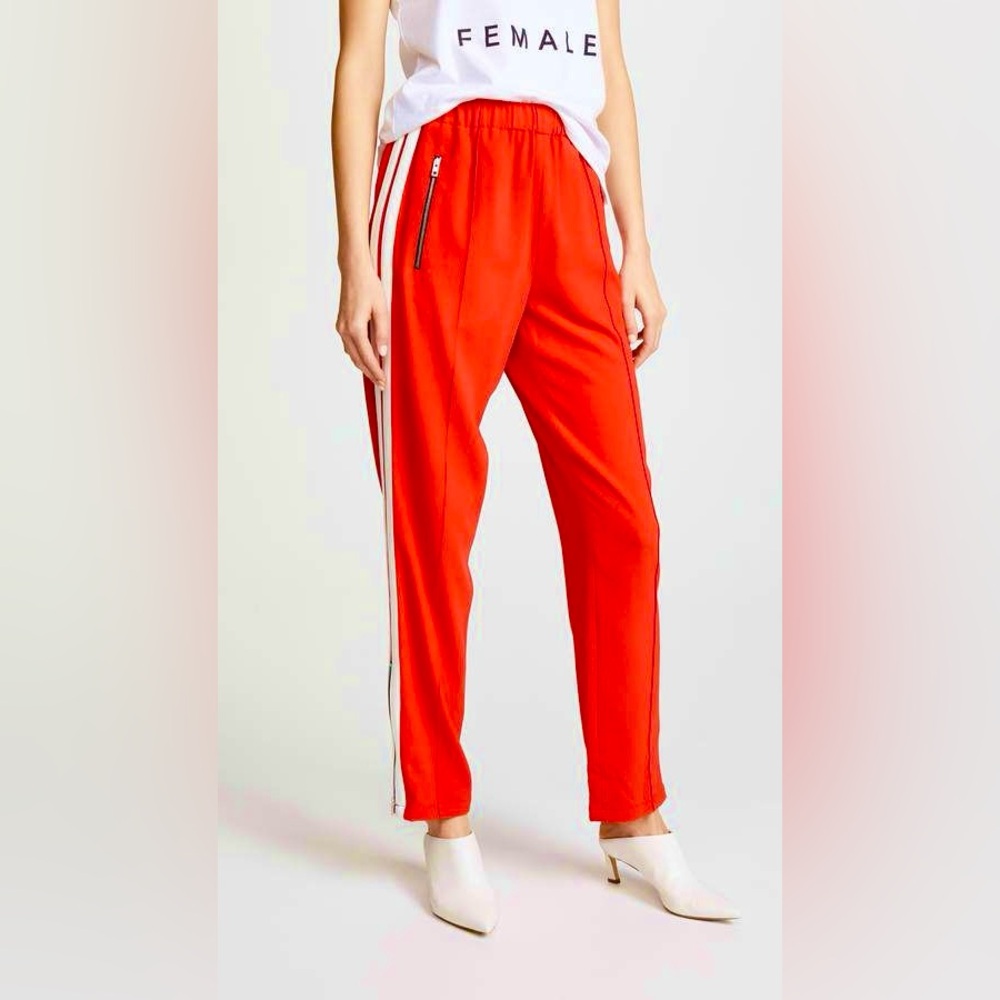 Rag & Bone Milo Red Crepe Track Pants